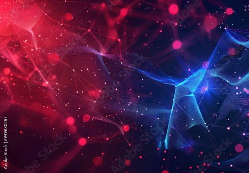 Abstract Digital Art with Red and Blue Lights