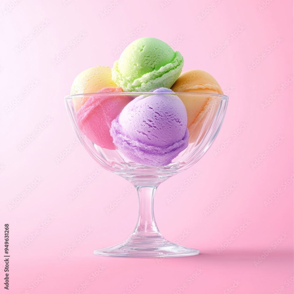 rainbow sherbet in a clear glass bowl, showcasing its vibrant colors under soft lighting. rainbow sherbet in a clear glass bowl, showcasing its vibrant colors under soft lighting.