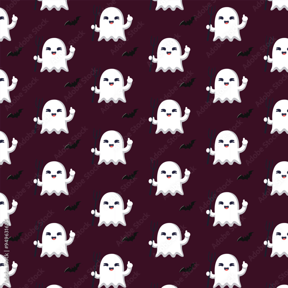 Fototapeta premium Patterns with Cute Ghosts
