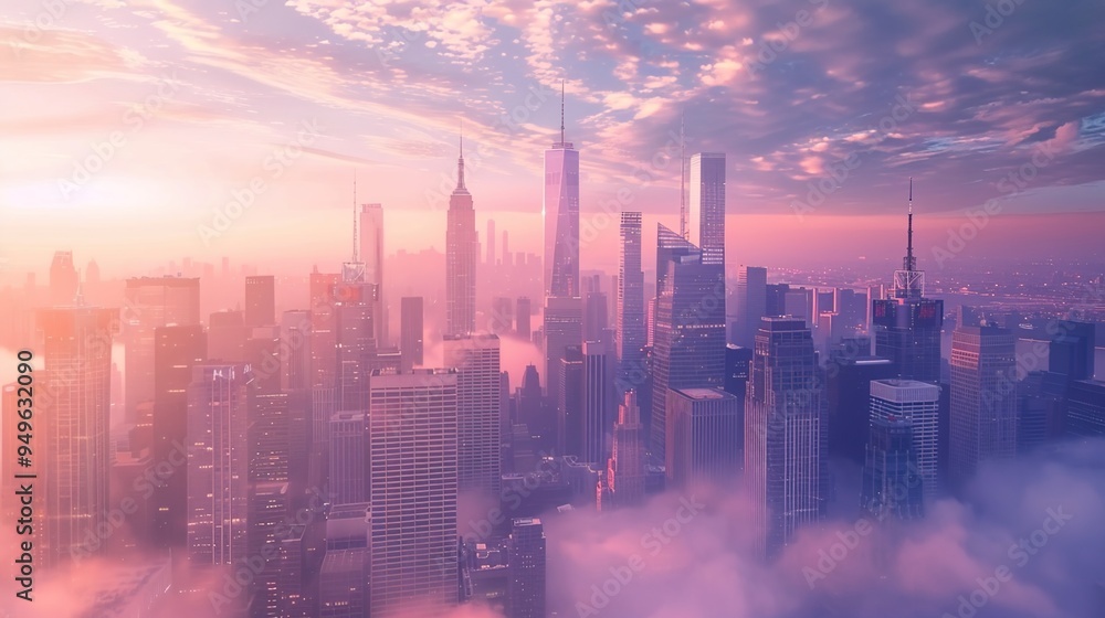 Fototapeta premium futuristic city skyline wallpaper