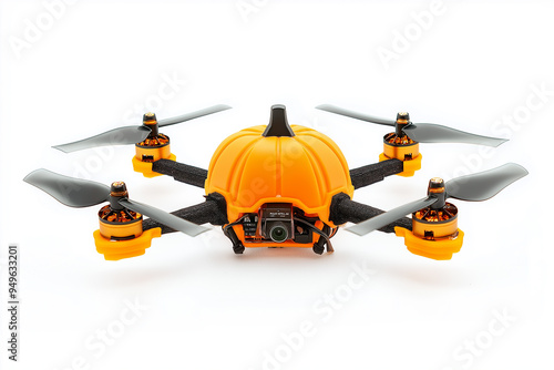 Pumpkin quadcopter, white background