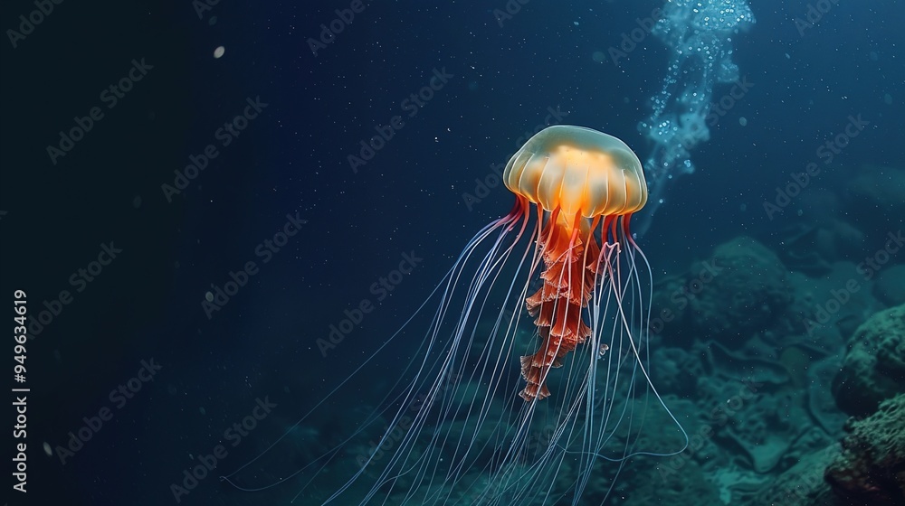 Fototapeta premium Glowing jellyfish wallpaper