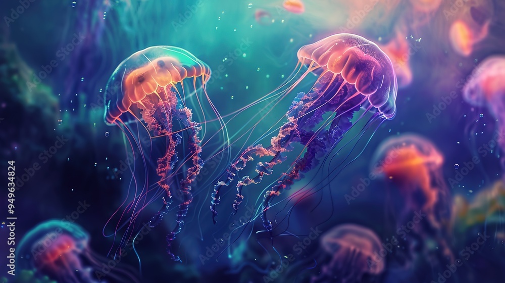Glowing jellyfish wallpaper Glowing jellyfish wallpaper