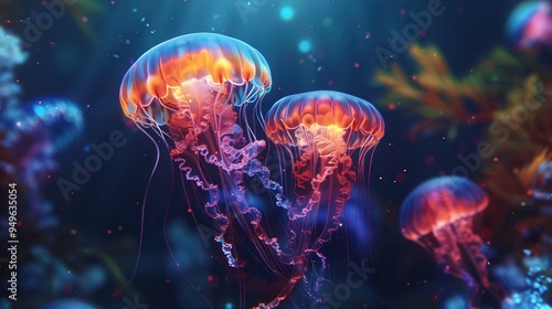 Glowing jellyfish wallpaper