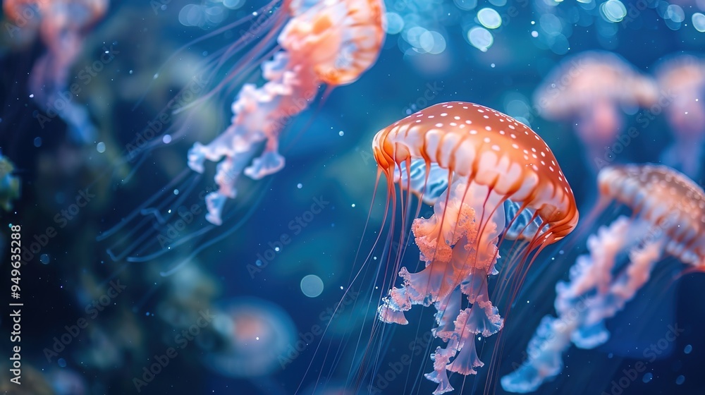 Obraz premium Glowing jellyfish wallpaper