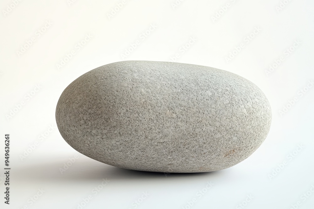 A smooth, oval-shaped stone on a light background. A smooth, oval-shaped stone on a light background.
