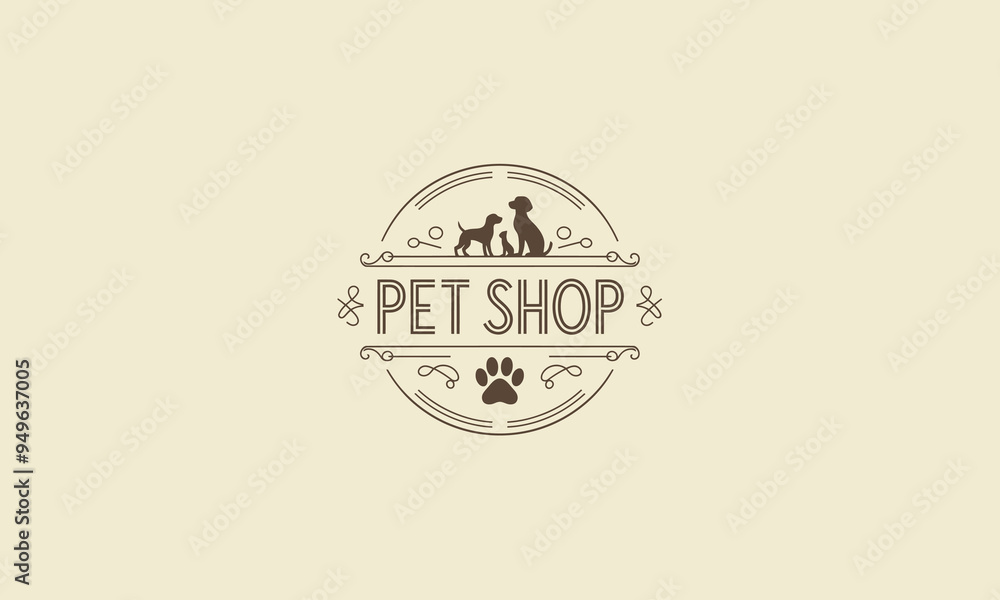 logo design template of a pet shop vector flat design logo design template of a pet shop vector flat design
