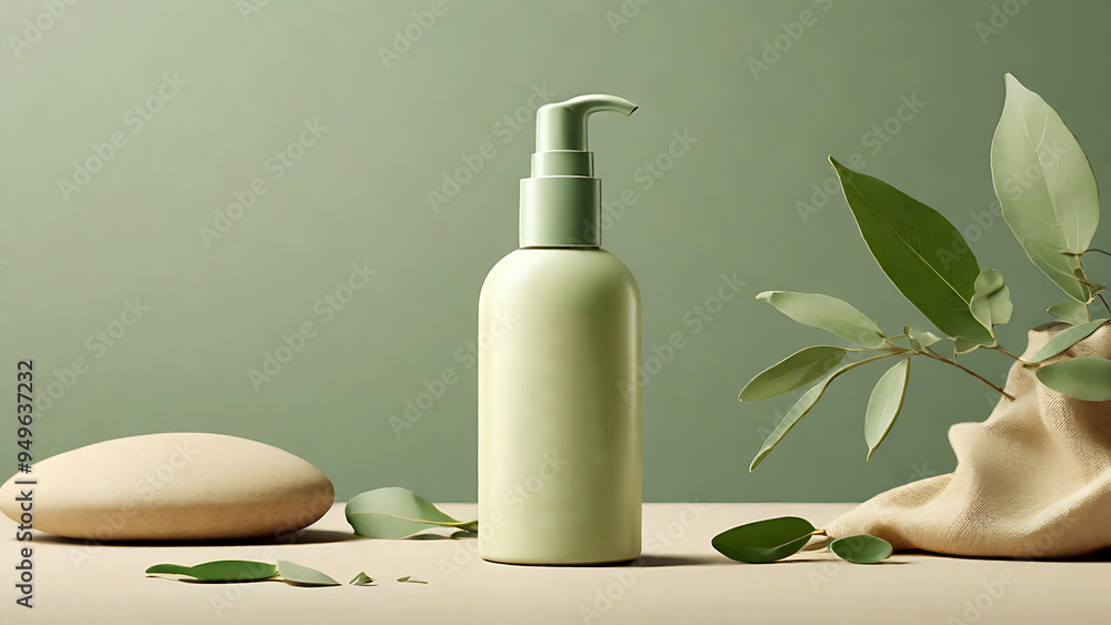 Cosmetic sunscreen beauty product design mock-up.The bottle has a smooth. Cosmetic sunscreen beauty product design mock-up.The bottle has a smooth.