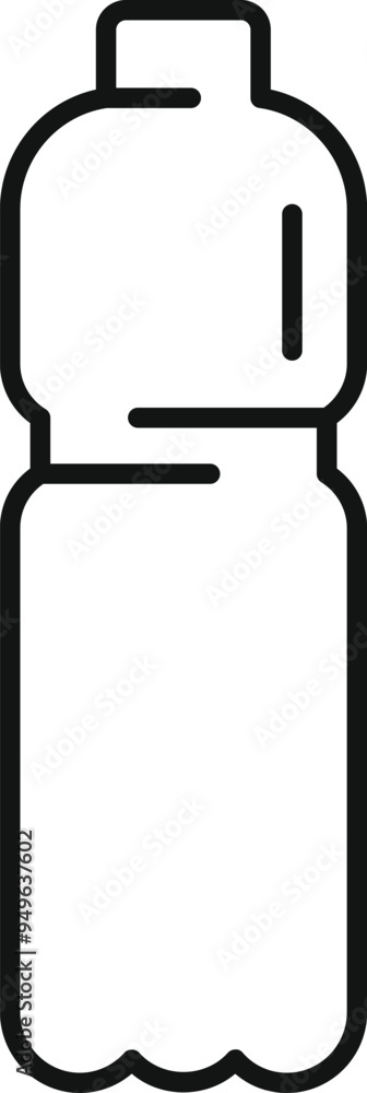 Simple outline icon of a plastic bottle showing water or a drink Simple outline icon of a plastic bottle showing water or a drink