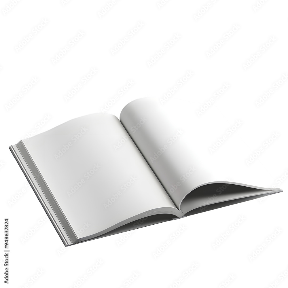 Soft Cover Opened magazine mockup isolated on transparent background Soft Cover Opened magazine mockup isolated on transparent background