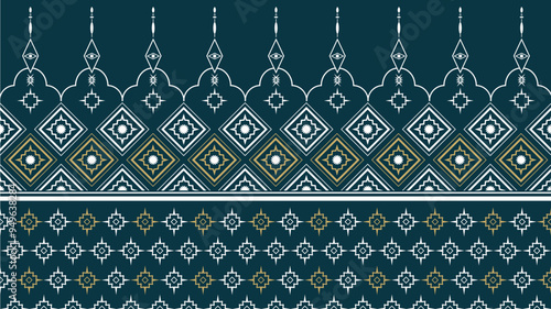 Geometric ethnic oriental seamless pattern traditional Design for background, carpet,wallpaper.clothing,wrapping,Batik fabric,Vector illustration.embroidery style
