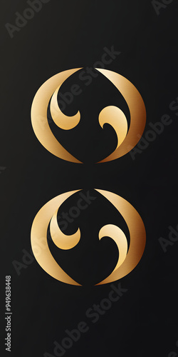 Modern logo designs in black and gold photo