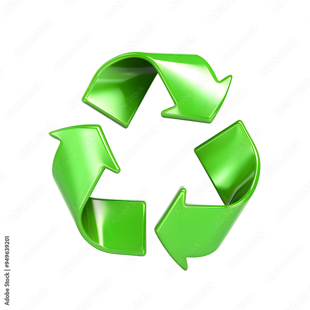 Green recycle icon isolated on transparent background Green recycle icon isolated on transparent background