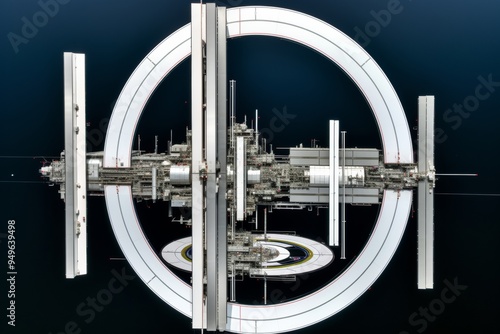 Futuristic Space Station Design: A Circular Orbital Habitat photo