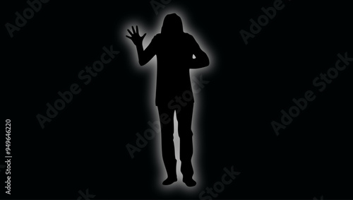 burglar broke into house, black isolated silhouette