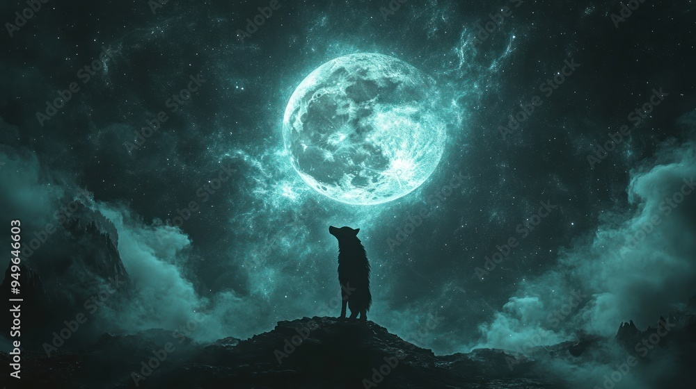Wolf Howling at the Full Moon Wolf Howling at the Full Moon