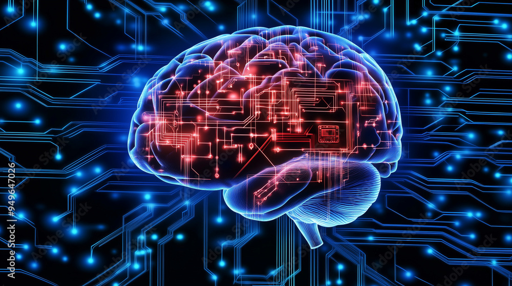 Digital Brain Circuitry Visualization Digital Brain Circuitry Visualization
