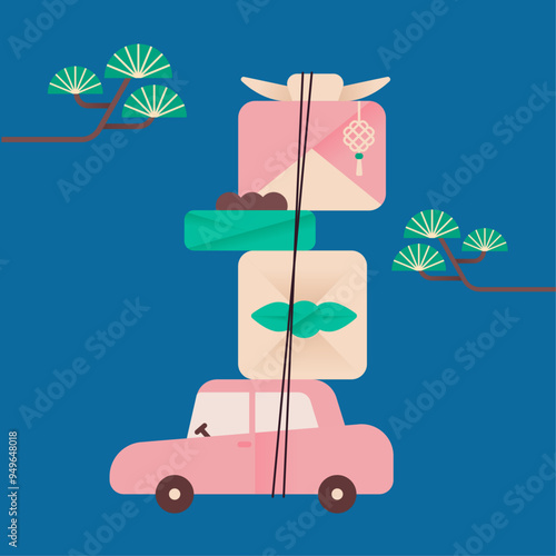 Korea traditional holiday modern gift graphic_12