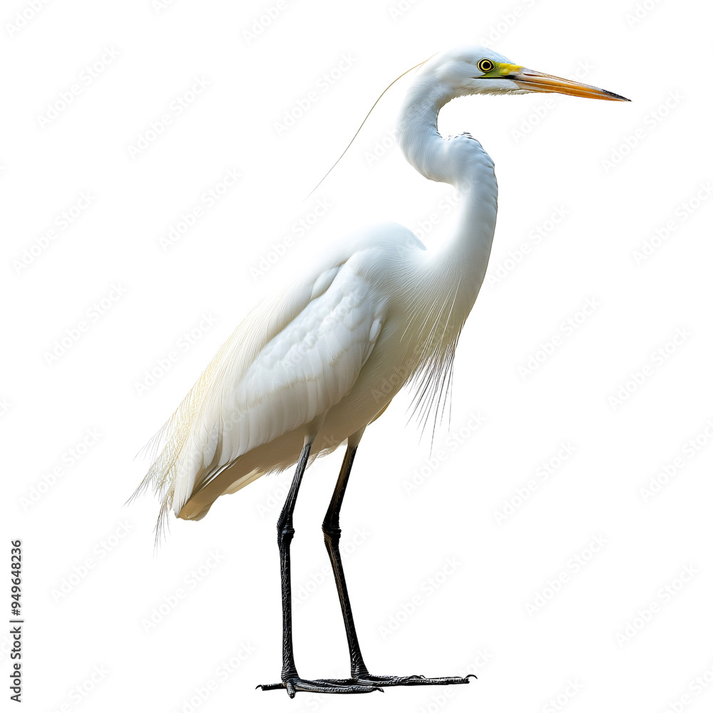 Egret transparently solated on a white background Egret transparently solated on a white background
