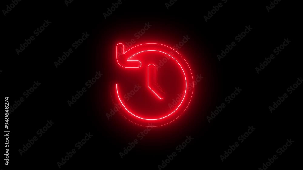 Stopwatch clock time line icon in neon style.. Elements of time icon Sign.Glowing clock icon . Stopwatch clock time line icon in neon style.. Elements of time icon Sign.Glowing clock icon .