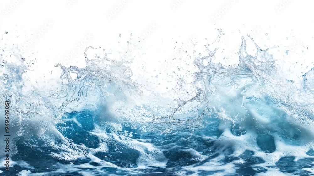 Ocean waves crashing against a white background. Perfect for backgrounds and design.. Ocean waves crashing against a white background. Perfect for backgrounds and design..