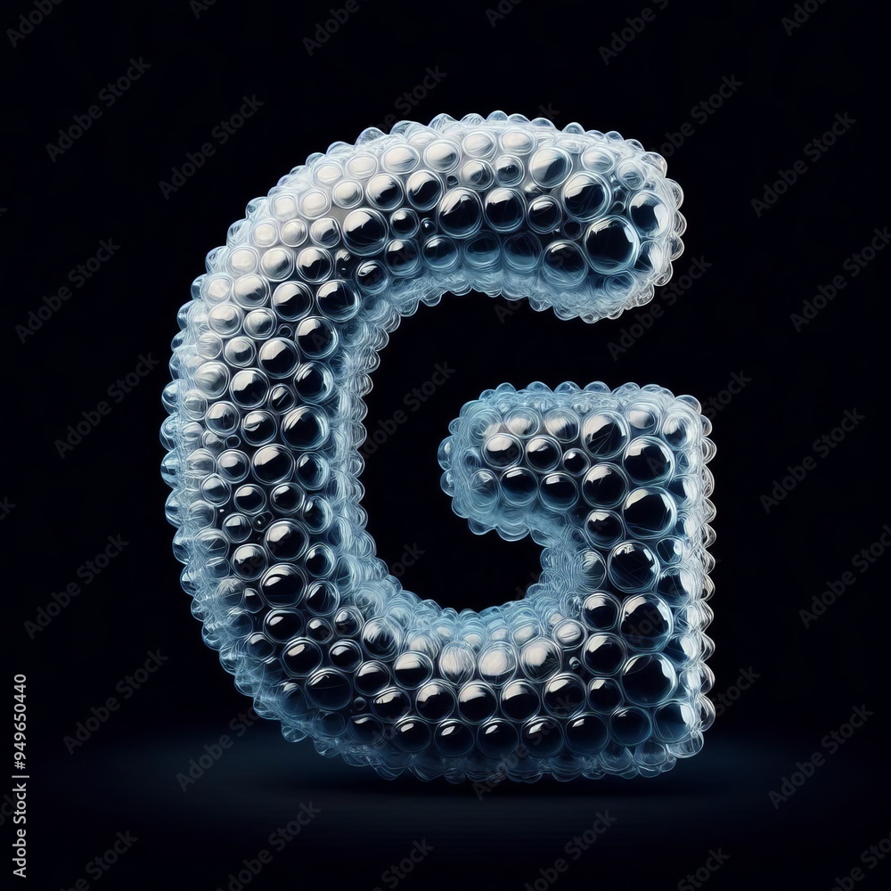 Obraz premium 3d typeface made out of bubble wrap the character G