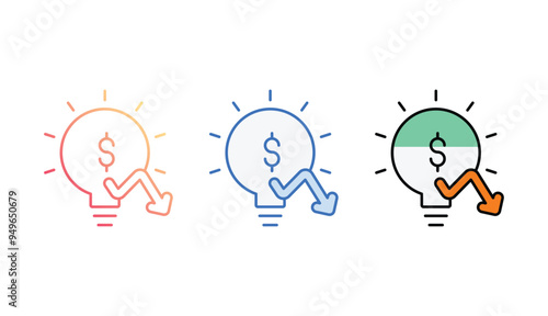 Flop Idea icon design with white background stock illustration