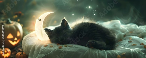 Sleeping Kitten Floating on...