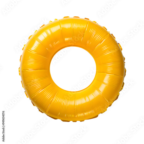 Inflatable Pool Ring top view  isolated on transparent background
