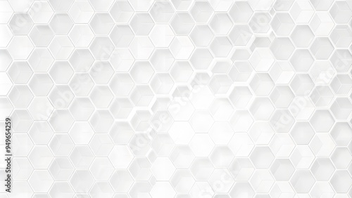 Abstract. Hexagon, honeycomb white Background, light, and shadow. white Hexagon pattern background