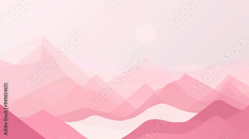 Pink Mountain Range Illustration