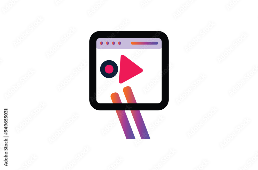 Video player flat logo design. Music player and video player icon.. Icon that can be applied anywhere, pixel perfect and modern style design Video player flat logo design. Music player and video player icon.. Icon that can be applied anywhere, pixel perfect and modern style design