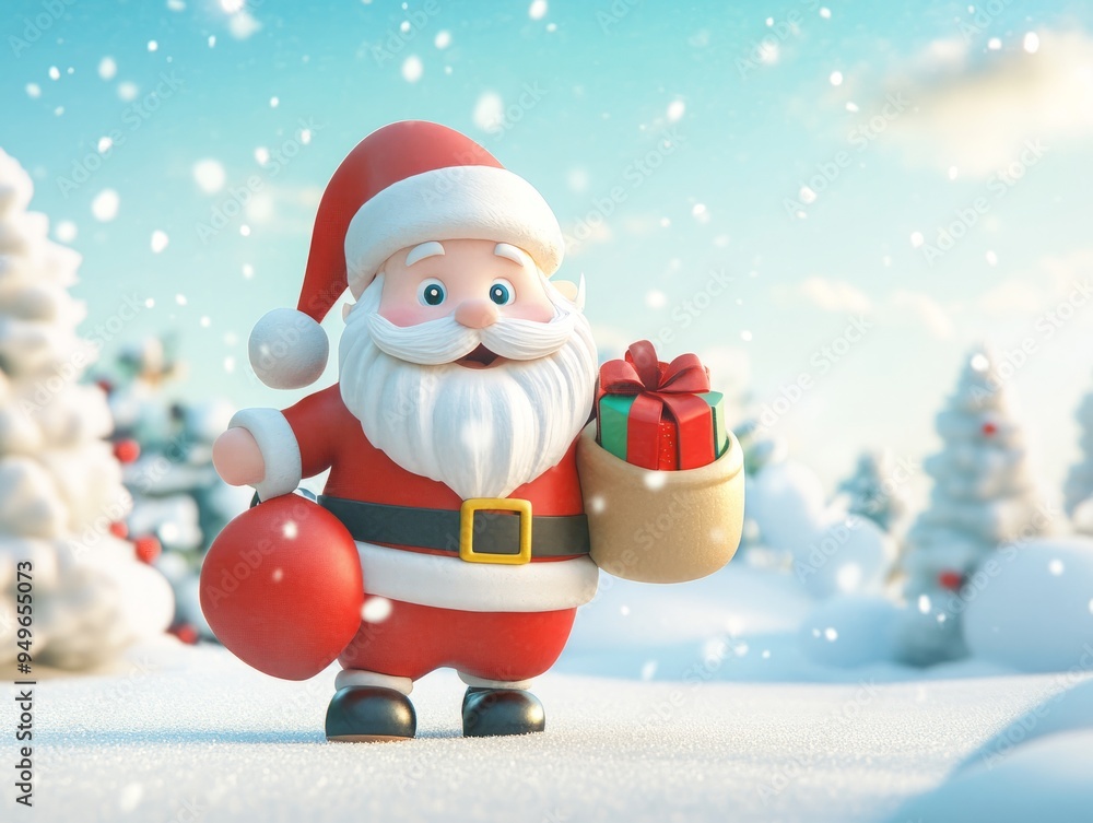 Whimsical Claymation Christmas Card with Santa Claus in HD - Festive Holiday Animation with Cheerful Anime Charm Whimsical Claymation Christmas Card with Santa Claus in HD - Festive Holiday Animation with Cheerful Anime Charm