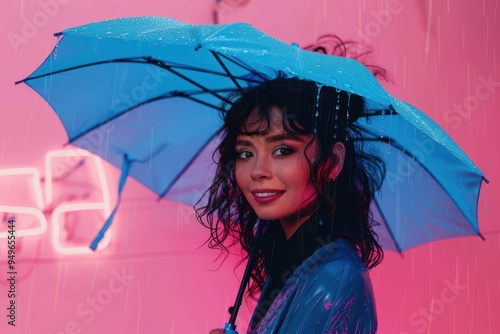 Girl with blue umbrella Girl with blue umbrella