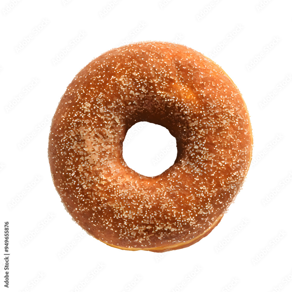 Top view of a cinnamon donut isolated on transparent background Top view of a cinnamon donut isolated on transparent background