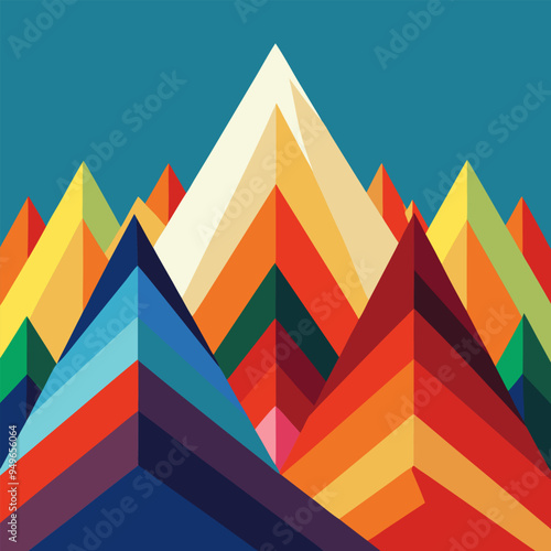 Wallpaper Mural A vector painting of a colorful mountains Torontodigital.ca