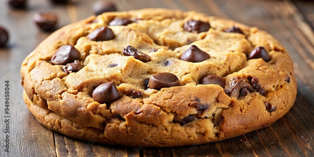 6. Close-up of a chunky, crunchy chocolate chip cookie, fresh from the baking sheet, a realistic photo image. 6. Close-up of a chunky, crunchy chocolate chip cookie, fresh from the baking sheet, a realistic photo image.