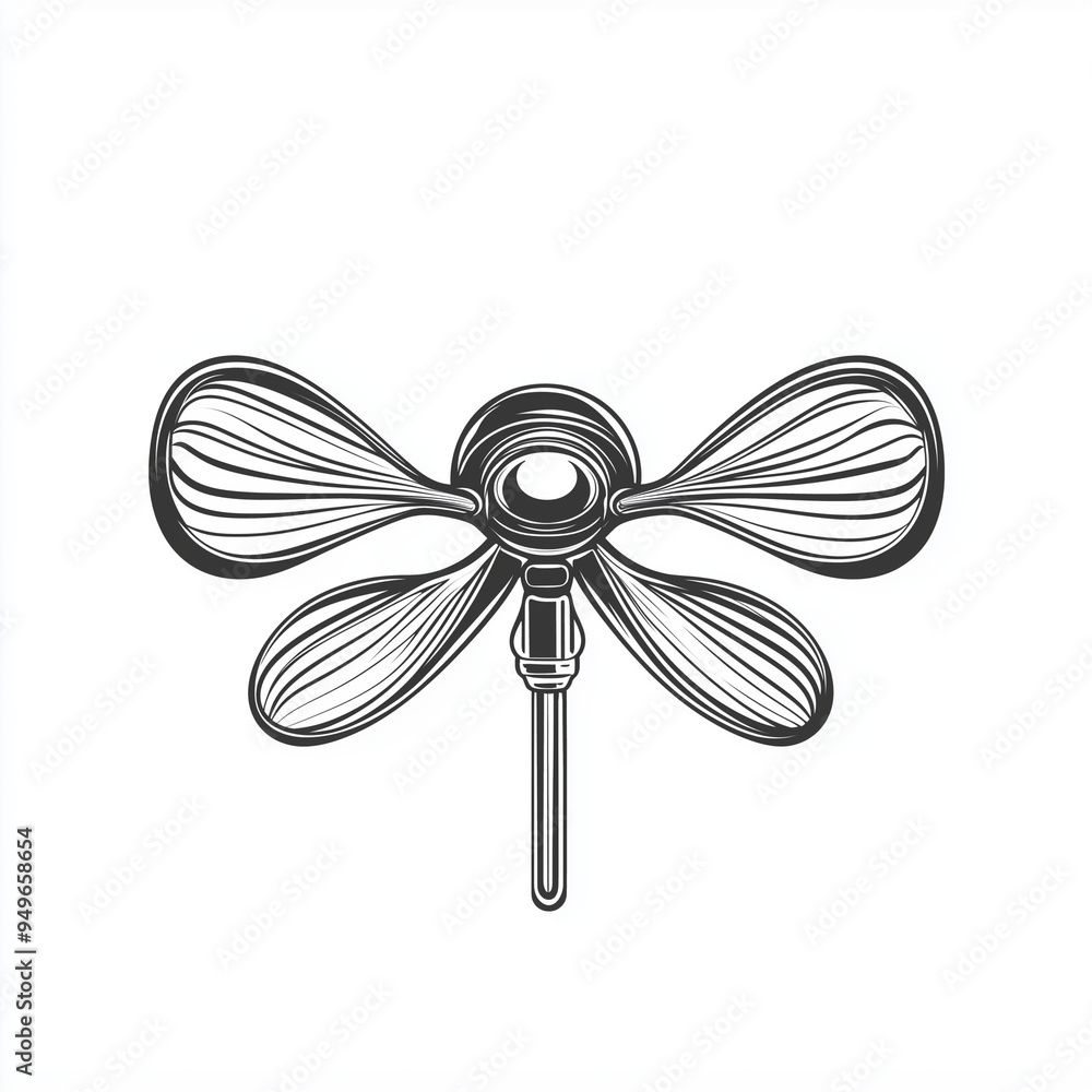 Whisper of Air: Ceiling Fan Minimalist Line Art Whisper of Air: Ceiling Fan Minimalist Line Art