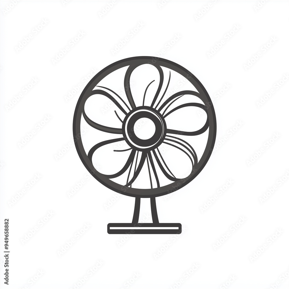 Gentle Oscillation Fan: Minimalistic Line Art Vision Gentle Oscillation Fan: Minimalistic Line Art Vision