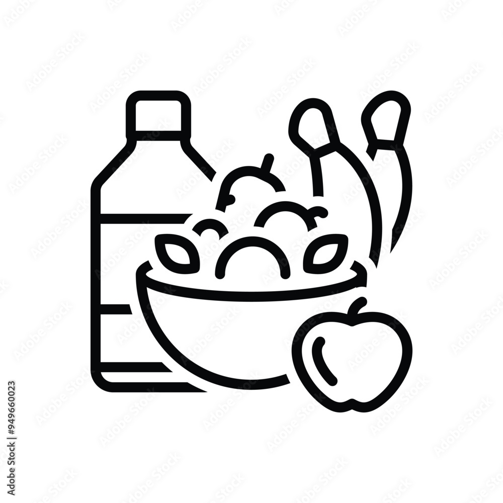 Black line icon for diet Black line icon for diet