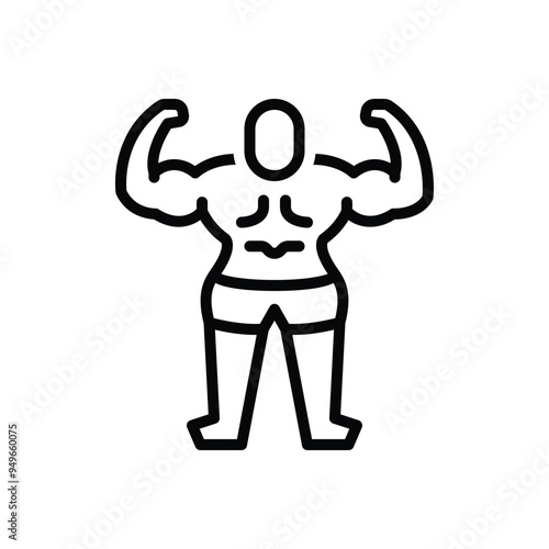 Black line icon for fitness