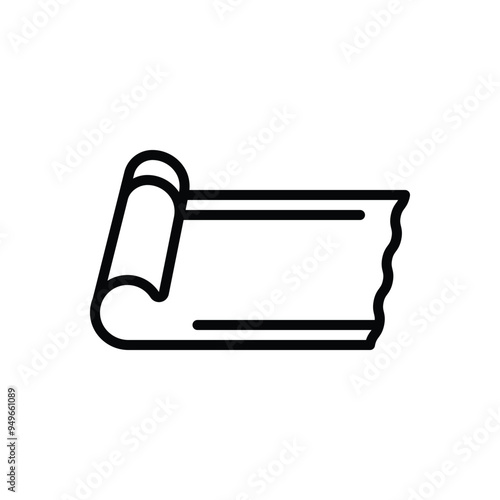 Black line icon for yoga mat