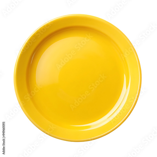 yellow plate isolated on white background