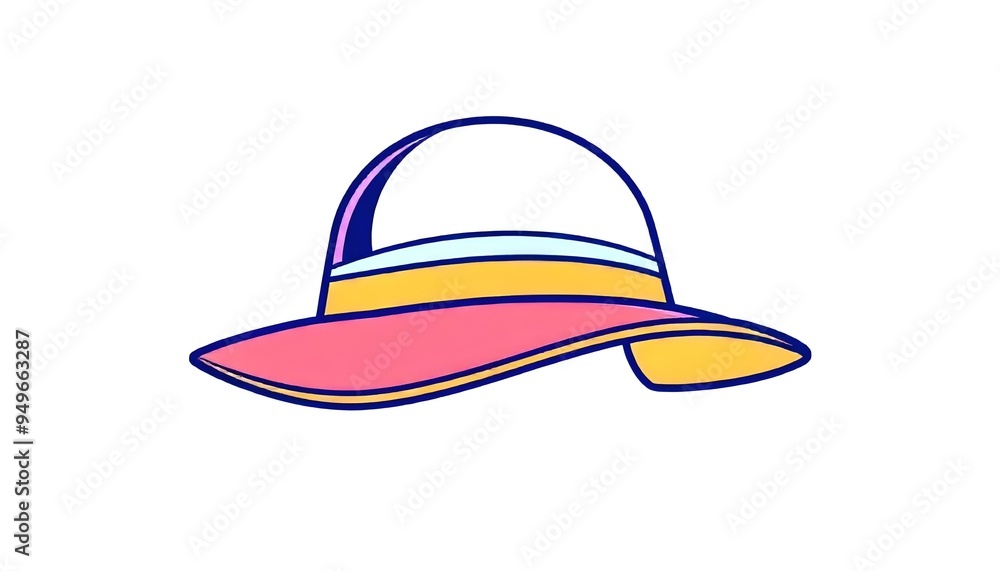 Sun hat icon drawing isolated on a white background Sun hat icon drawing isolated on a white background