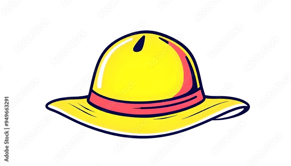 Sun hat icon drawing isolated on a white background Sun hat icon drawing isolated on a white background