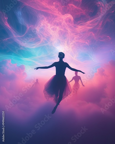 Wallpaper Mural Poster of a woman dancing in the sky Torontodigital.ca