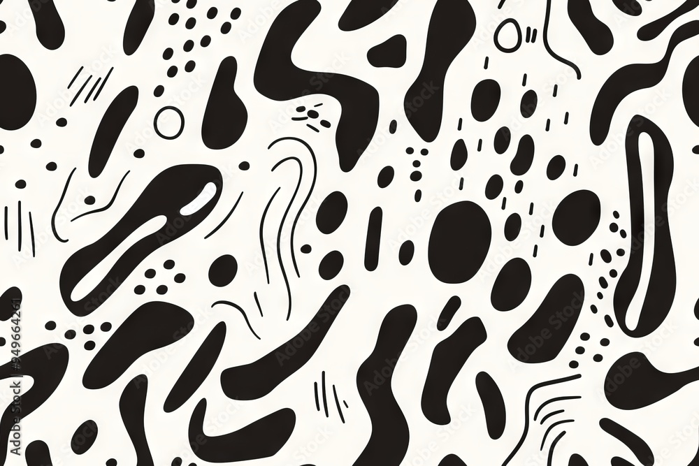 Abstract Black and White Seamless Pattern Abstract Black and White Seamless Pattern