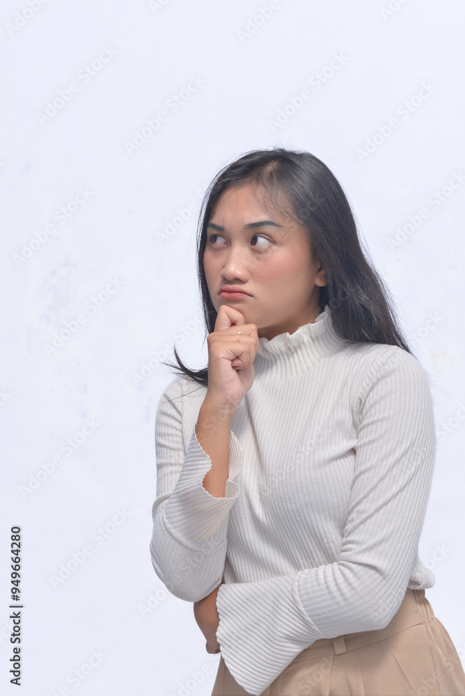 Young Asian Woman Poses and Face Expressions