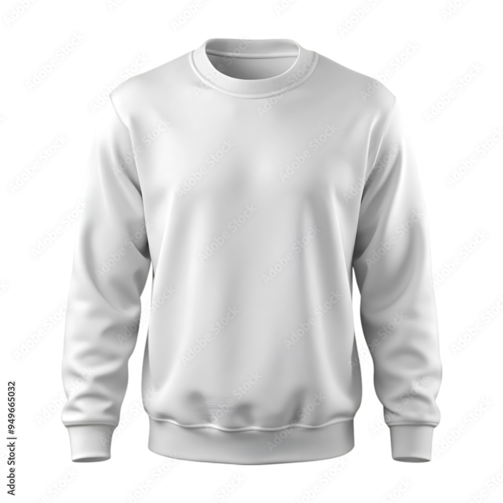 White sweatshirt template Isolated white background White sweatshirt template Isolated white background