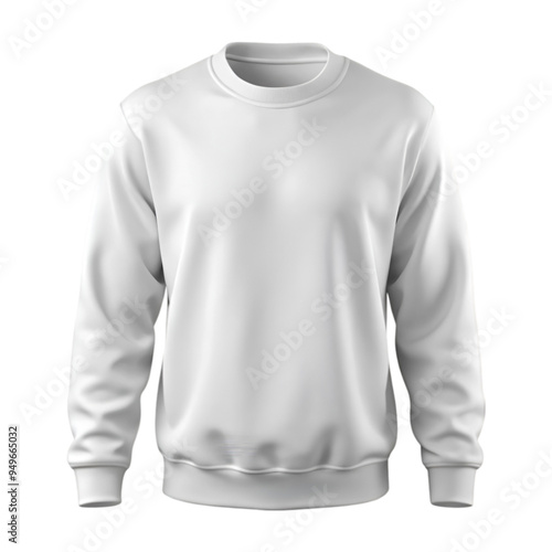 White sweatshirt template Isolated white background